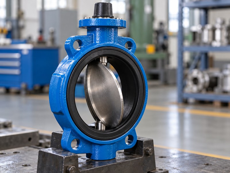 butterfly valve news: partly open single disc showing valve flow passage geometry