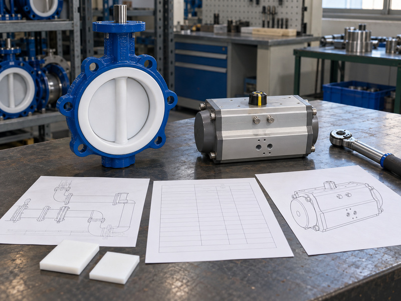 White-lined valve and separate actuator for butterfly valve schematic symbol service checks