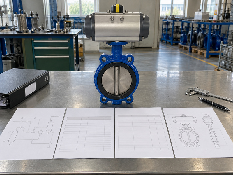 Pneumatic valve assembly and four engineering sheets for butterfly valve schematic symbol inquiry checks