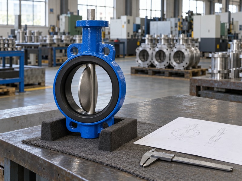 Butterfly valve size chart review with a wafer valve and caliper