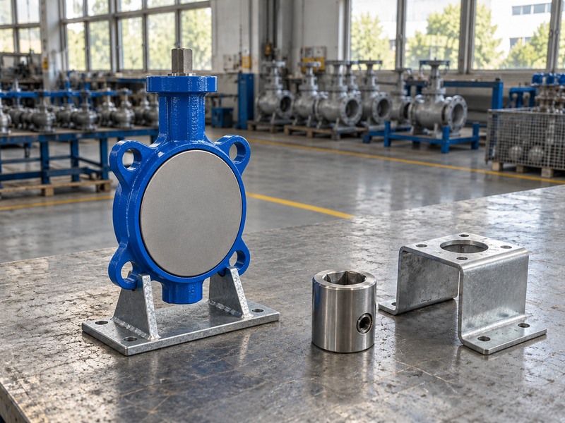 Protected wafer valve beside separate coupling and mounting components