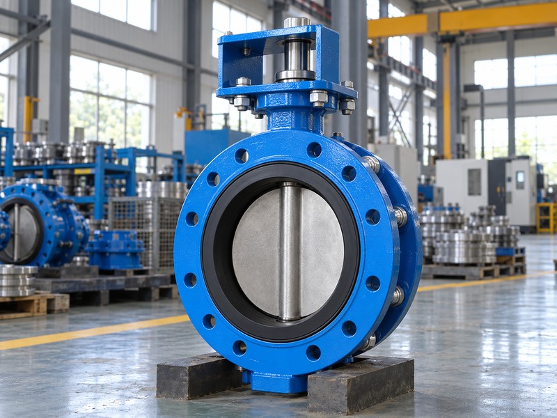 Mounting bracket and coupling above a butterfly valve