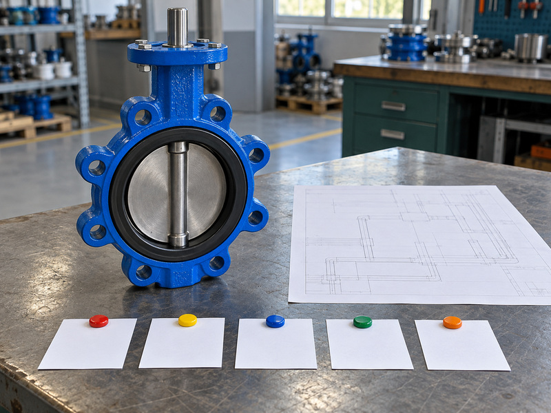 Lug valve and document cards used to review butterfly valve symbol questions