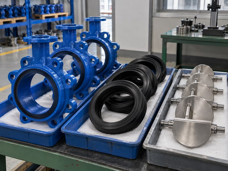 china butterfly valve manufacturer: separate incoming components in inspection trays.