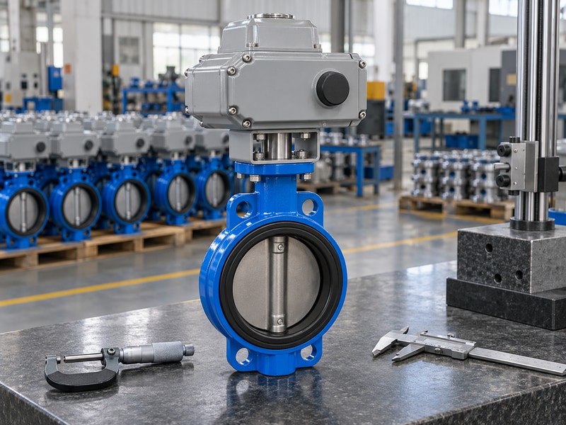 china electrically operated butterfly valve manufacturers factory dimensional inspection station