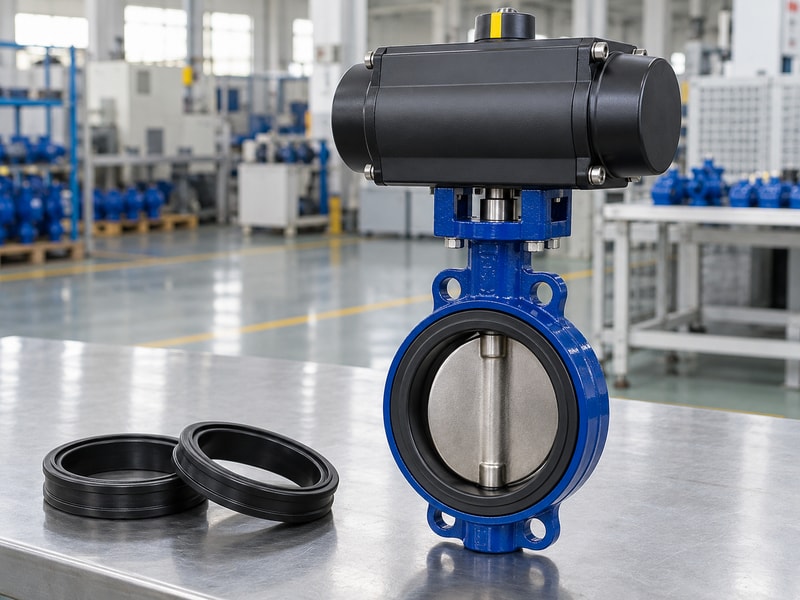 china spring return butterfly valve: valve beside separate seal samples