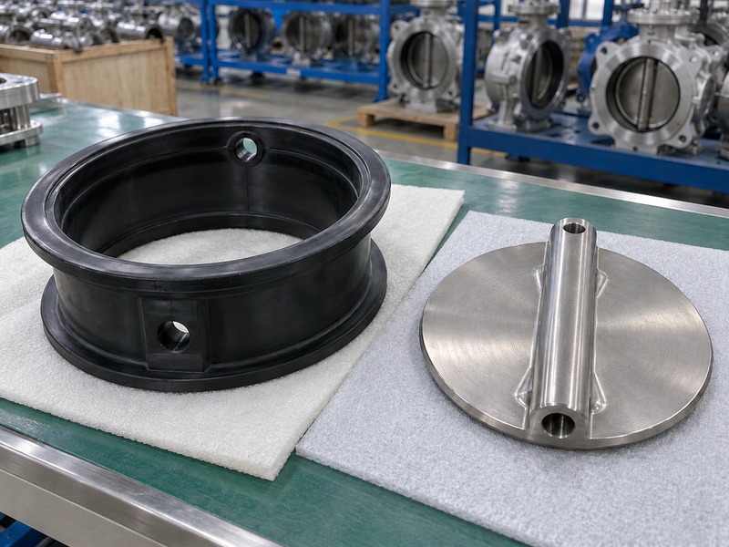 dn80 butterfly valve — separate resilient seat sleeve and metallic butterfly valve disc