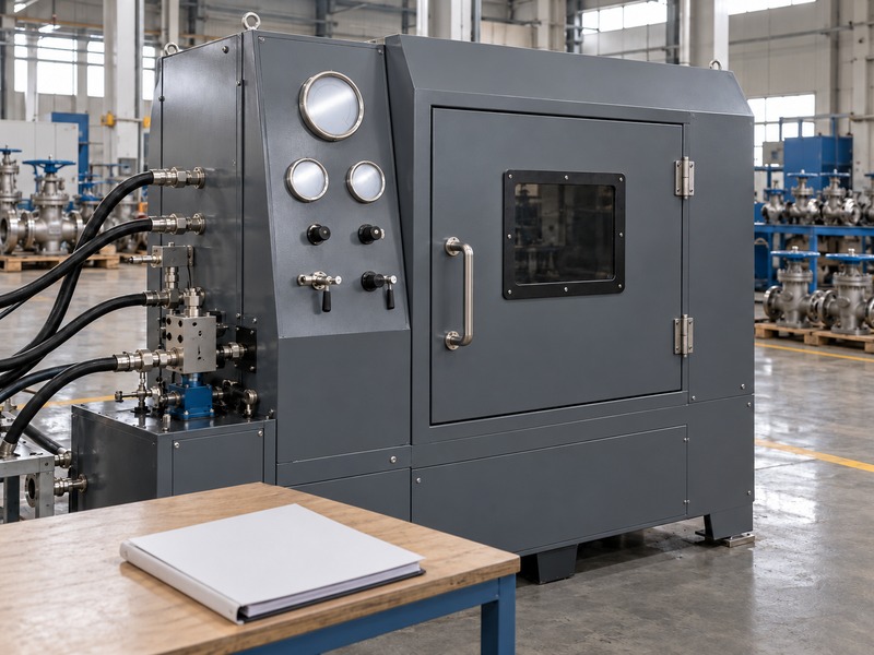dn80 butterfly valve — closed pressure-test cabinet and blank inspection record folder