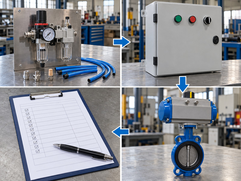 double acting actuator for butterfly valve systems: Conceptual valve system handover chart