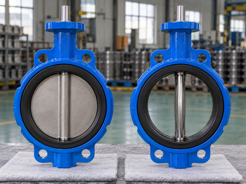 double acting butterfly valve: Closed and open butterfly valve disc positions