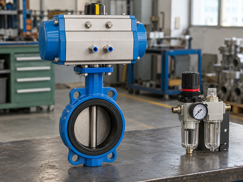 double acting butterfly valve: Isolated actuator and disconnected air supply