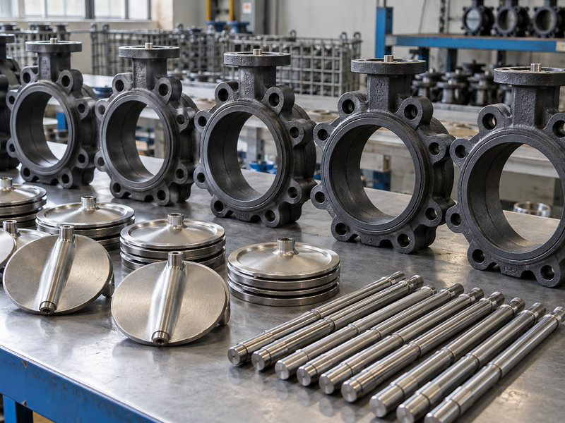 double acting butterfly valve factories: Butterfly valve castings, discs and shafts