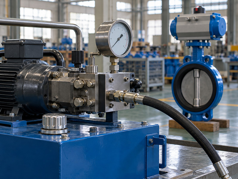 double acting butterfly valve factories: Hydrostatic water test equipment