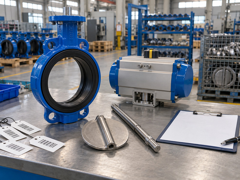 double acting butterfly valve factories: Valve components and inspection documents