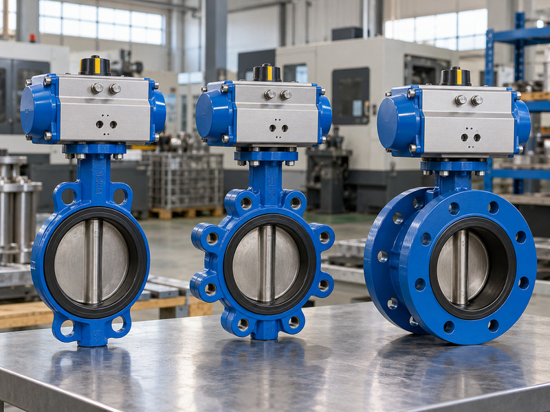 double acting butterfly valve manufacturers: Different butterfly valve body connection styles