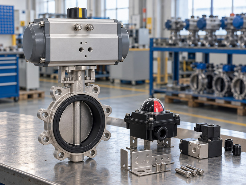 double acting butterfly valve manufacturers: Actuator and separate control accessories