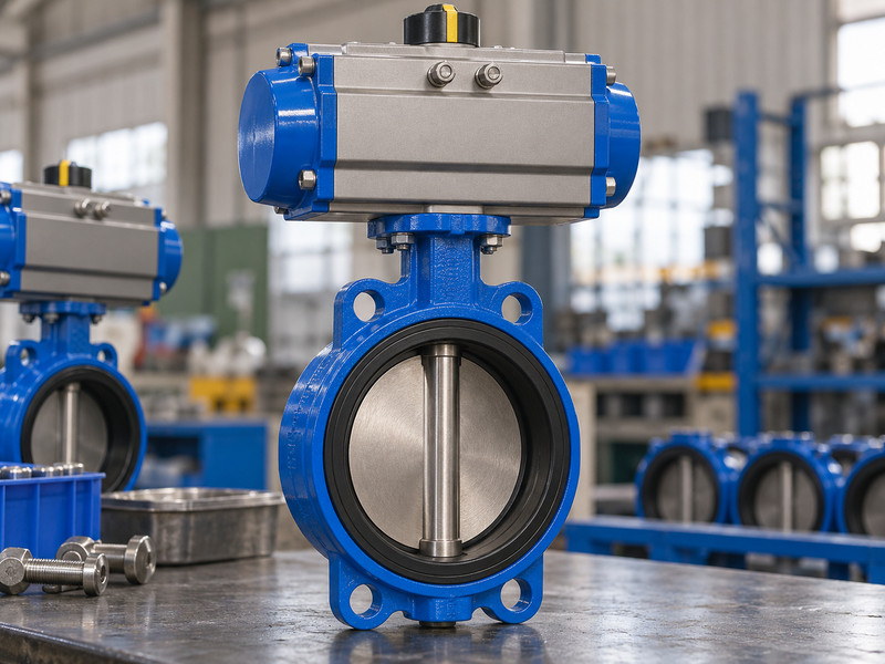 double acting pneumatic actuator butterfly valve: Disc and elastomer seat contact