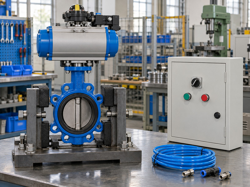 double acting pneumatic actuator butterfly valve: Pneumatic valve on an endurance test stand