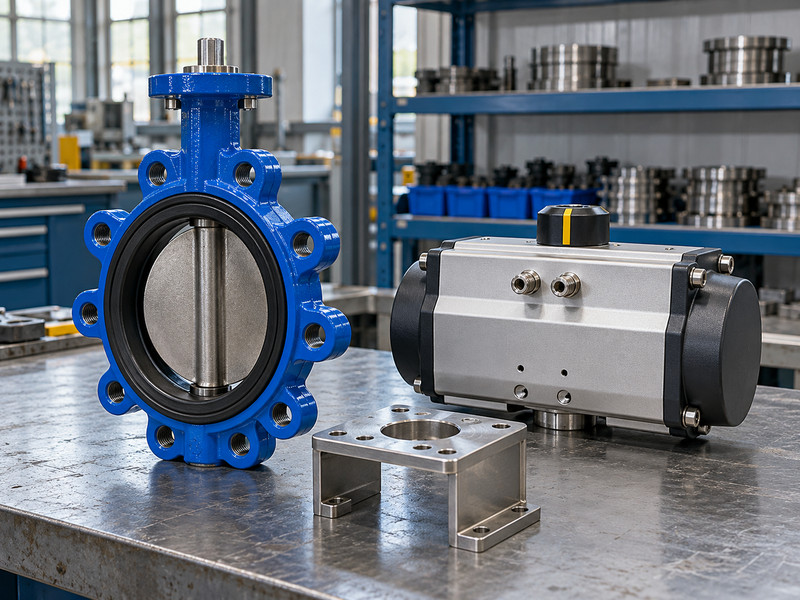 double acting pneumatic actuator butterfly valve: Valve and adapter plate dimensional review