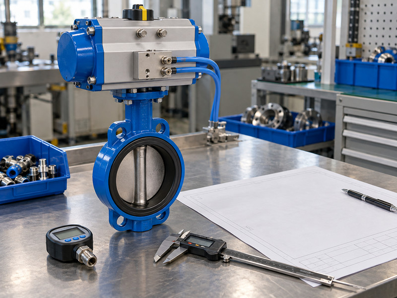 double acting pneumatic actuator butterfly valve: Valve assembly and sizing review documents