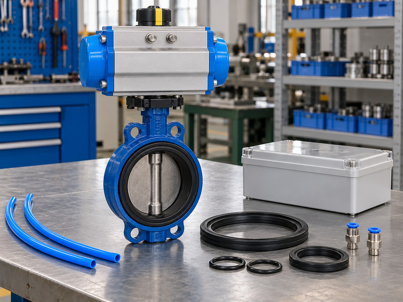 double acting pneumatic butterfly valve: Pneumatic valve and matching service components