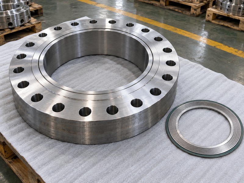 Flanged fitting bore prepared for a moving-envelope comparison