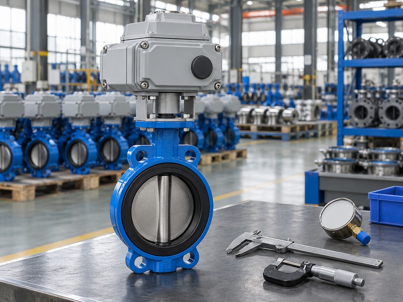 electric operated butterfly valve factories dimensional tools at a clean inspection station