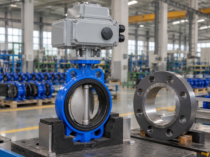 electric operated wafer butterfly valve bore clearance and companion flange inspection