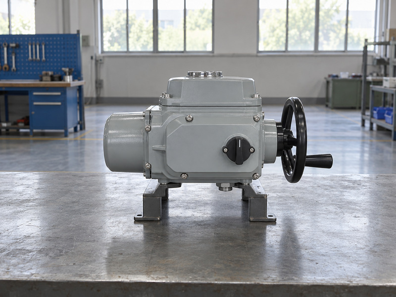 Sealed electric valve drive on a stable bench with clear service access