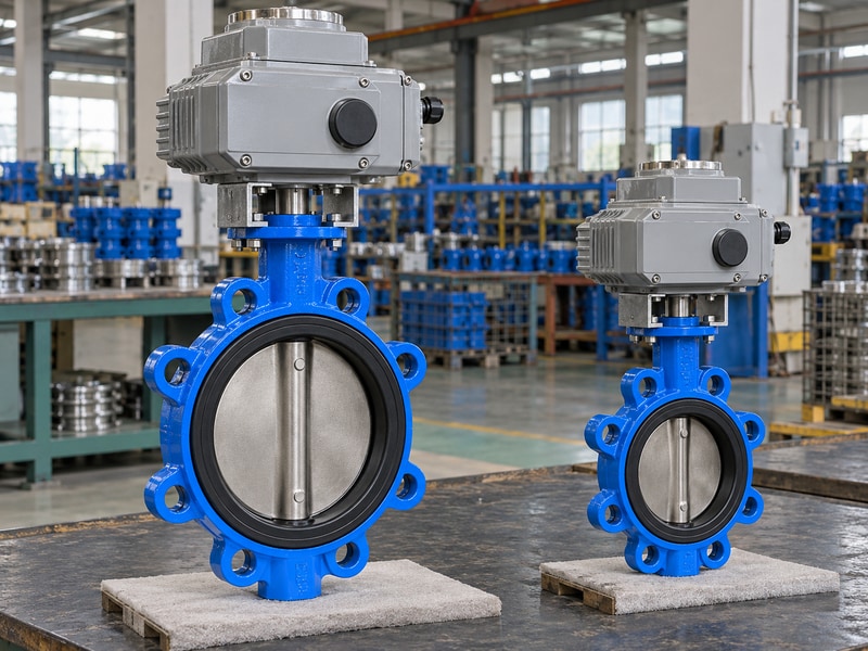 electrically operated butterfly valve india assemblies of two different sizes for duty comparison