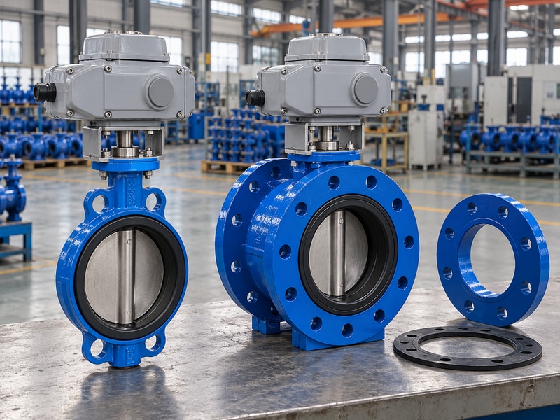 electrically operated butterfly valve india connection options beside loose companion flanges