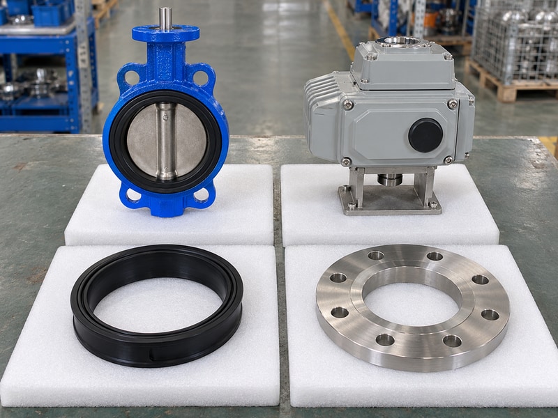 electrically operated butterfly valve suppliers comparison matrix of valve body, electric actuator, spare seat and flange