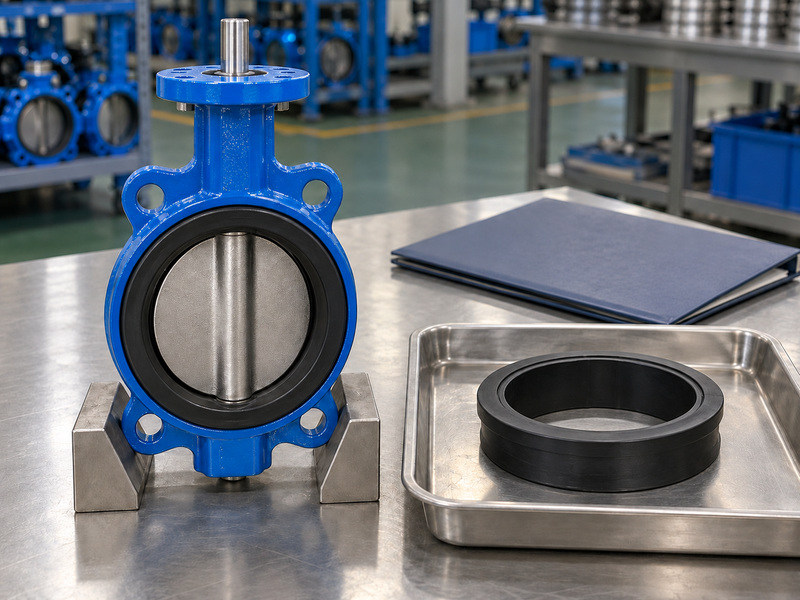 Seat and body identification review for EN resilient seated butterfly valves at an inspection bench