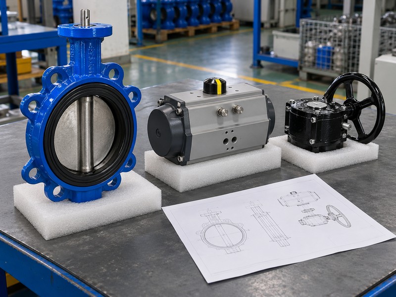 heavy duty butterfly valve manufacturers: valve and separate operator options for supply-scope review