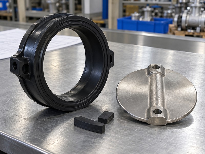 heavy-duty concentric butterfly valve: separate resilient seat ring and stainless steel butterfly disc