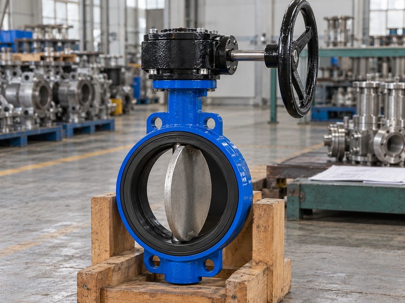 heavy-duty concentric butterfly valve: gear-operated butterfly valve with supported drive connection