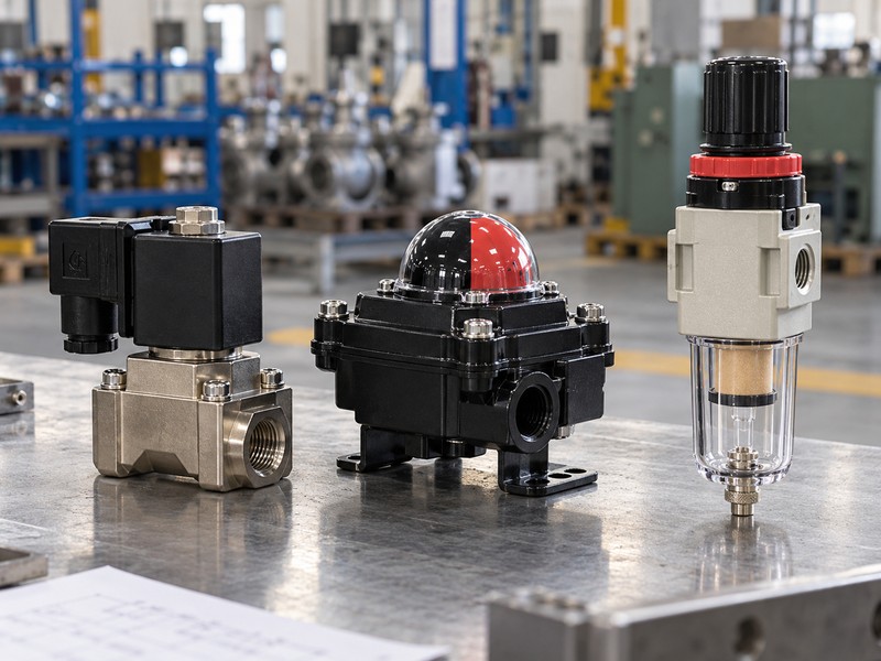 heavy duty pneumatic actuator for butterfly valves: separate solenoid, limit switch box and filter regulator