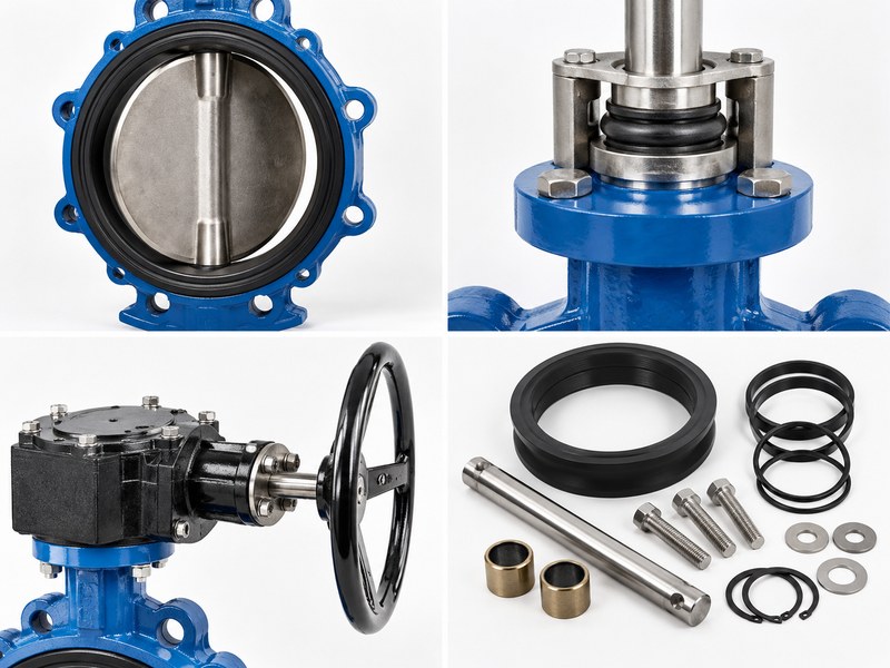 high performance butterfly valves manufacturers: photographic comparison of maintenance components.