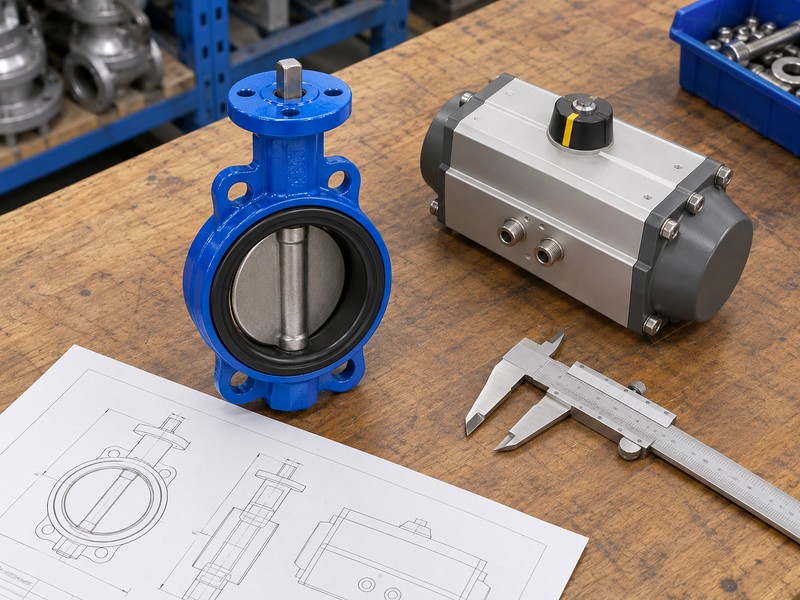 high-platform pneumatic butterfly valve china: separate valve, actuator, drawing, and caliper for an inquiry review
