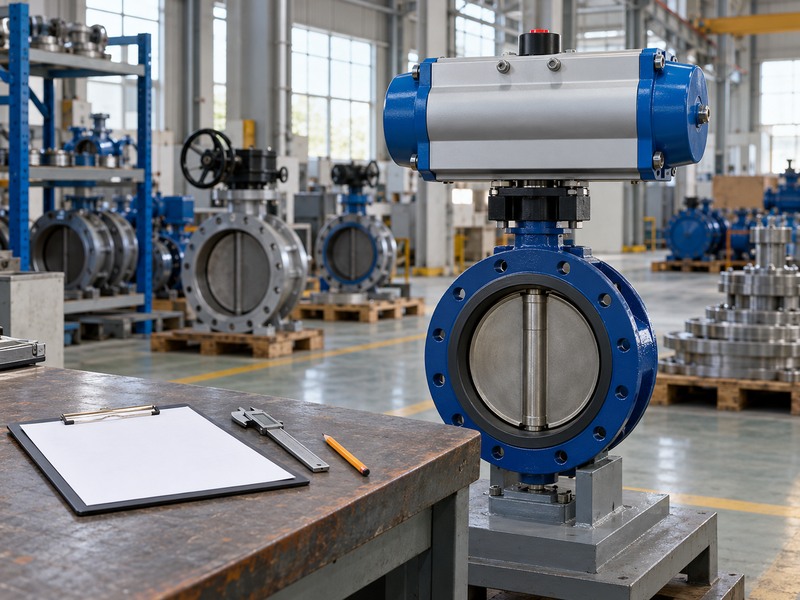 Blank hydraulic-duty review sheet beside an actuated valve