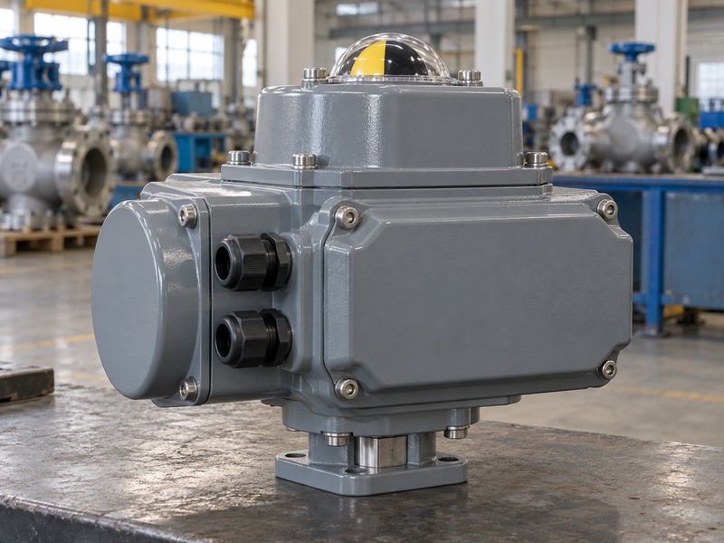 Closed electric actuator housing and sealed cable entries