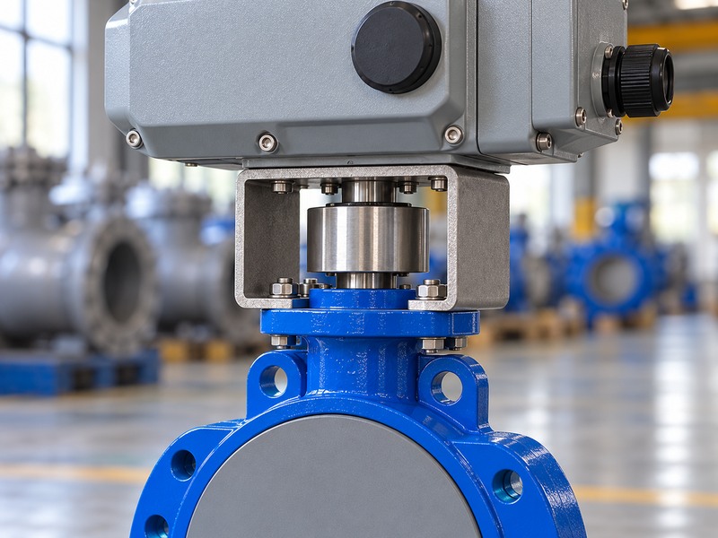 Vertical mounting bracket and coupling below an electric actuator