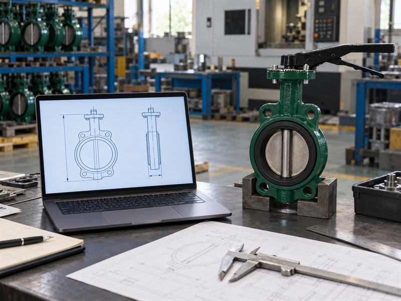 JIS 10K butterfly valve dimensions shown in illustrative drawing views