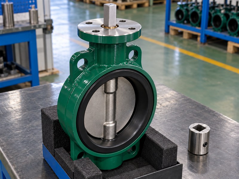 Stem and mounting flange detail for JIS 10K butterfly valve dimensions