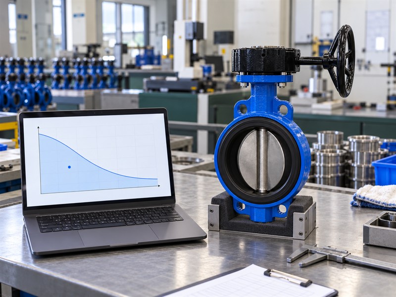 Illustrative pressure and temperature envelope beside a JIS butterfly valve