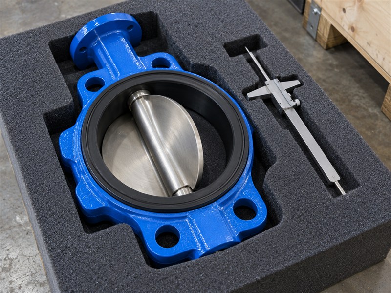 Face-to-face inspection preparation for JIS butterfly valve dimensions