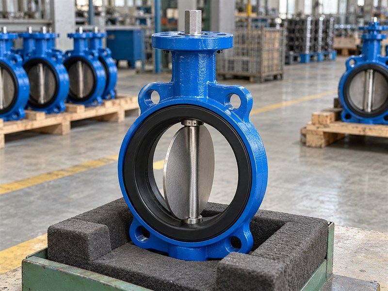 Rubber-seated wafer construction considered under a JIS butterfly valve standard