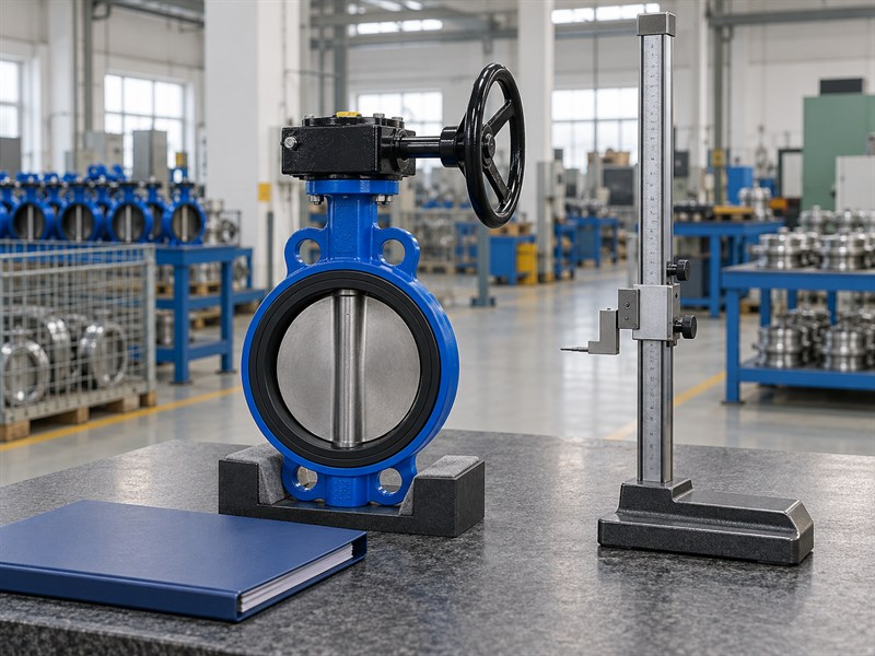 Inspection equipment and records for a JIS butterfly valve standard review