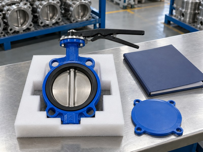 Incoming identity and packing review for a JIS butterfly valve standard order
