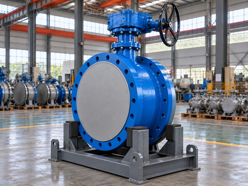 Large protected valve carried by a fabricated body support